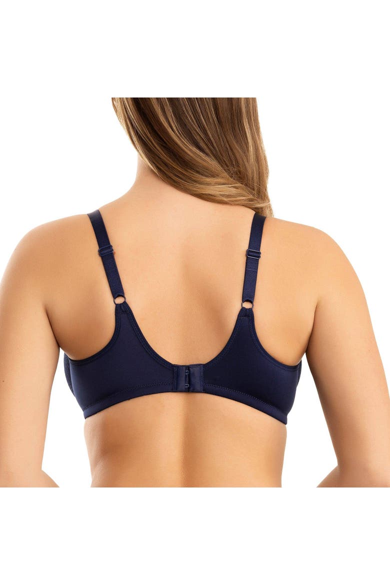 Pearl Non-padded Seamless Minimizer Bra, Alternate, color, Navy