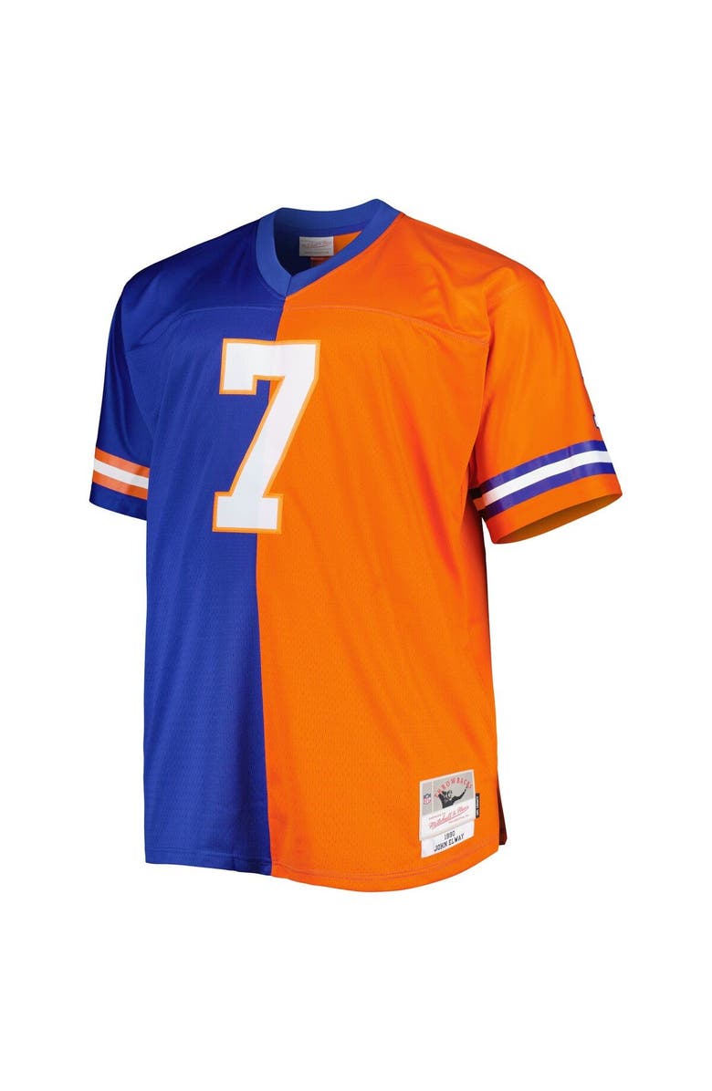Mitchell & Ness Men's Mitchell & Ness John Elway Royal/Orange Denver Broncos Big & Tall Split Legacy Retired Player Replica Jersey, Alternate, color, Royal