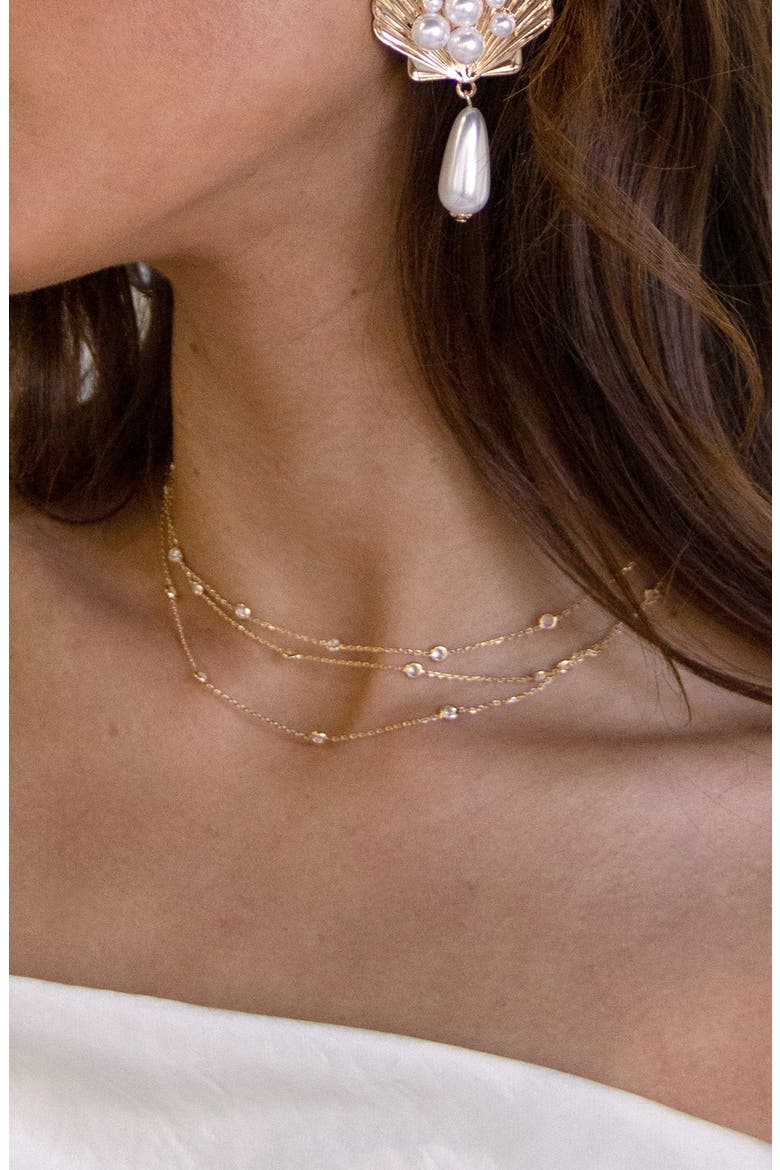 Crystal Station Layered Necklace, Alternate, color, GOLD