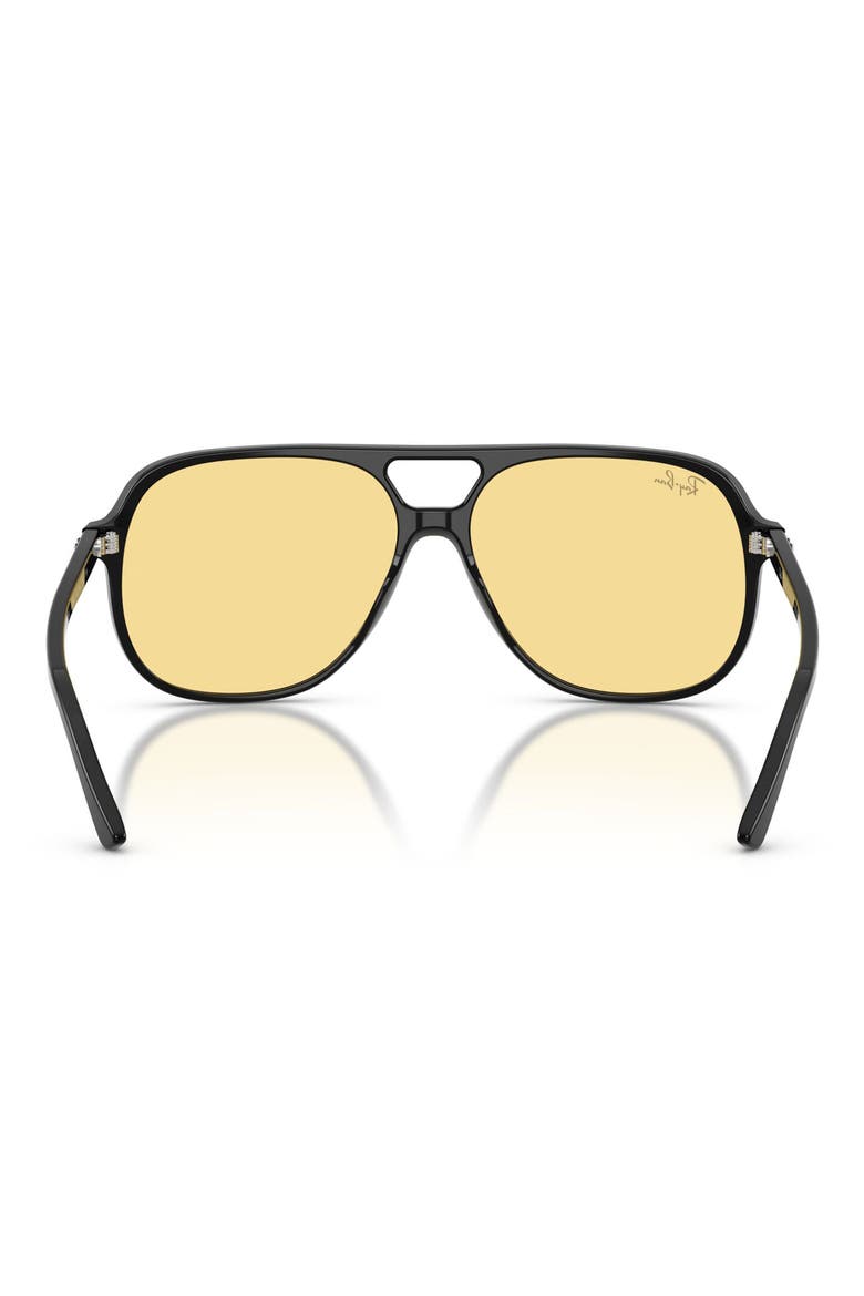 Bill 60mm Square Sunglasses, Alternate, color, BLACK / YELLOW