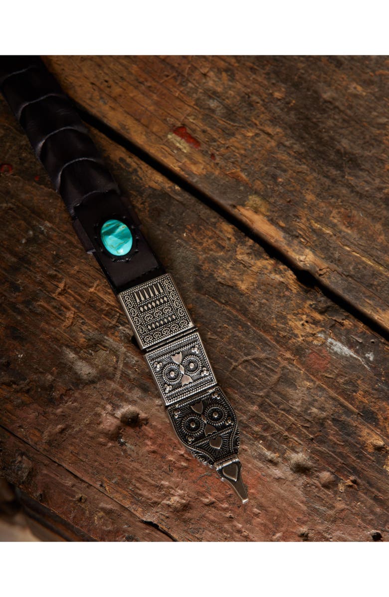 Fortela Tess Woven Leather Belt, Alternate, color, Black