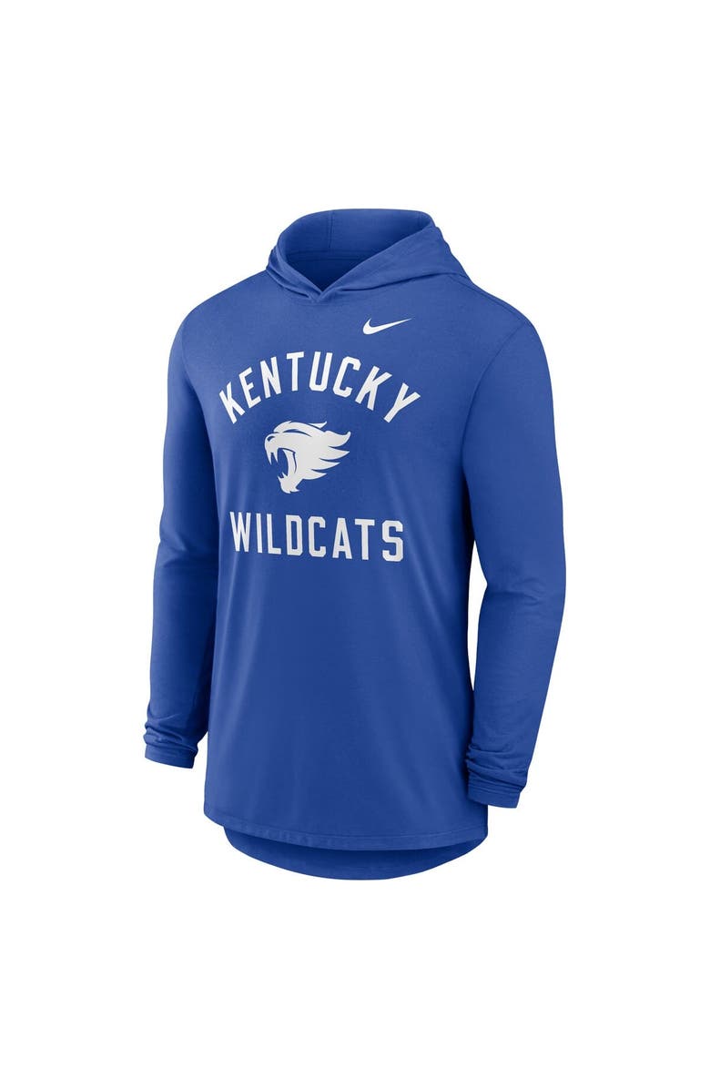 Nike Men's Nike Royal Kentucky Wildcats Classic Arch Tri-Blend Long Sleeve Hoodie T-Shirt, Alternate, color, Royal