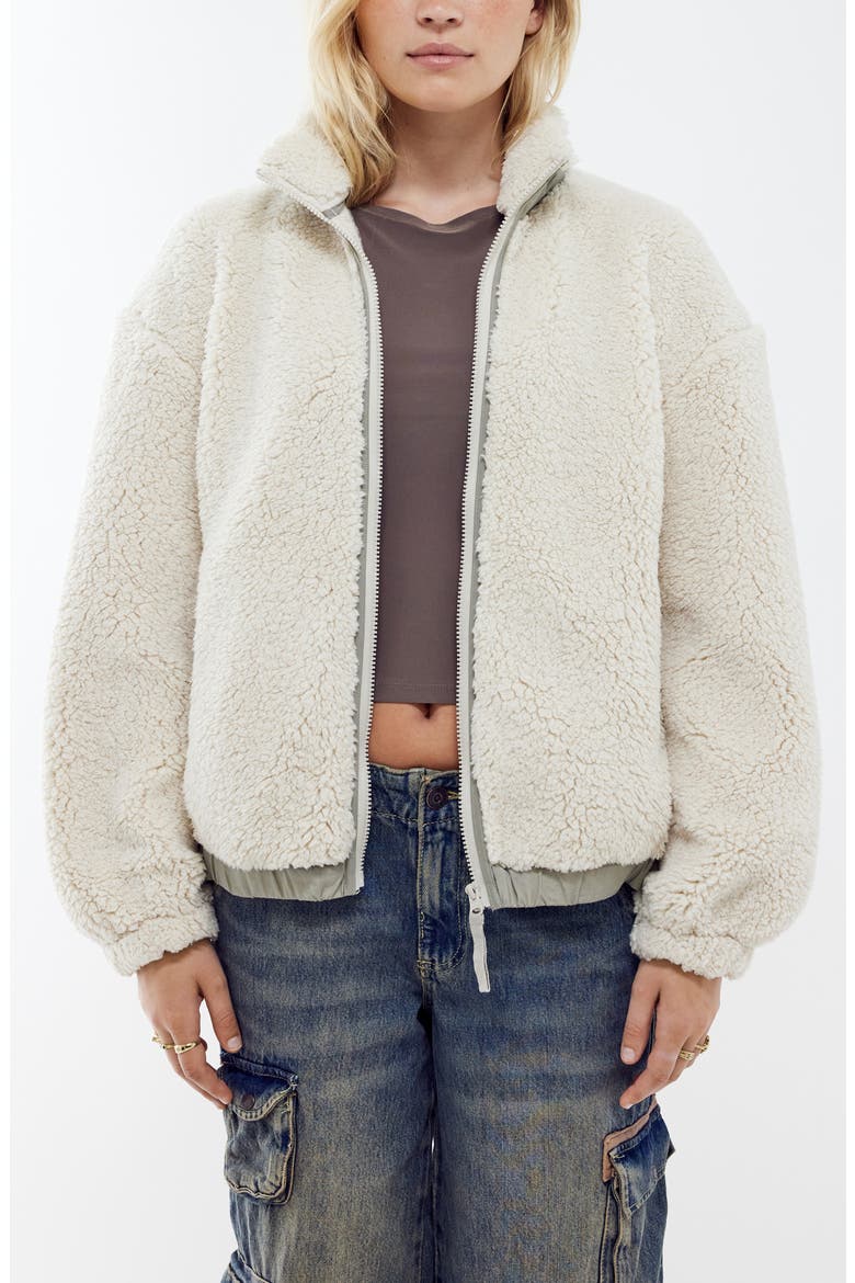 Boxy Fleece Jacket, Main, color, ECRU
