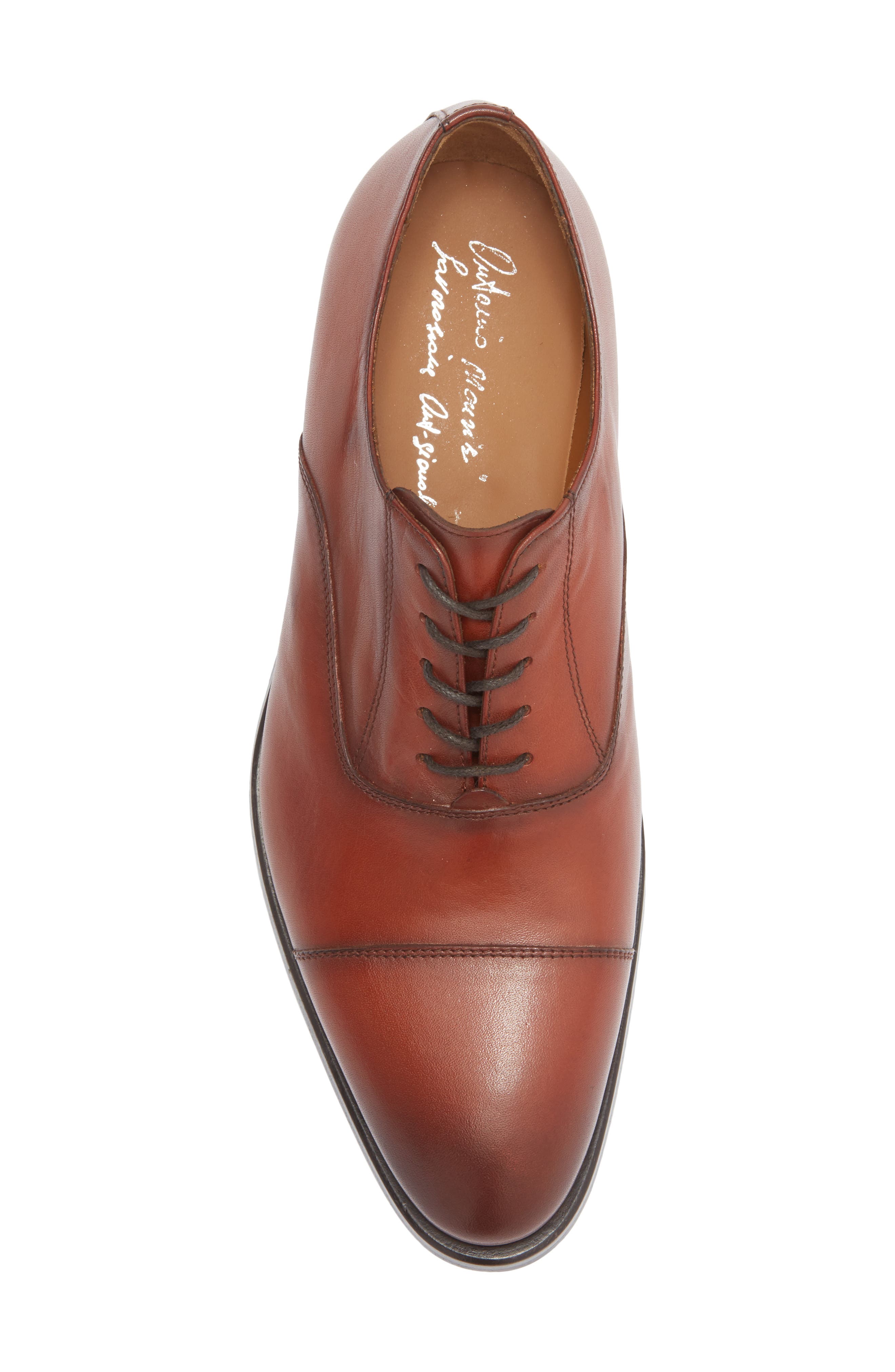ANTONIO MAURIZI Cap Toe Oxford, Alternate, color, Cognac