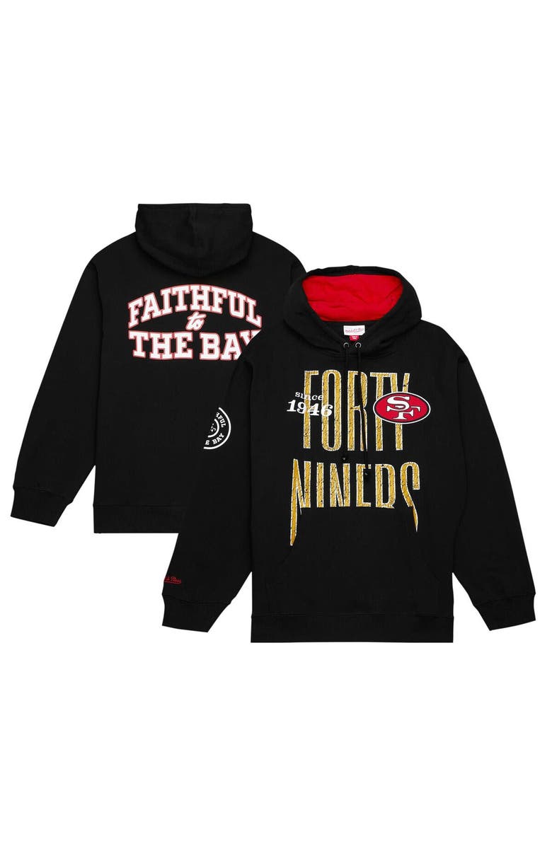 Mitchell & Ness Men's Mitchell & Ness Black San Francisco 49ers Faithful to The Bay OG Pullover Hoodie, Alternate, color,