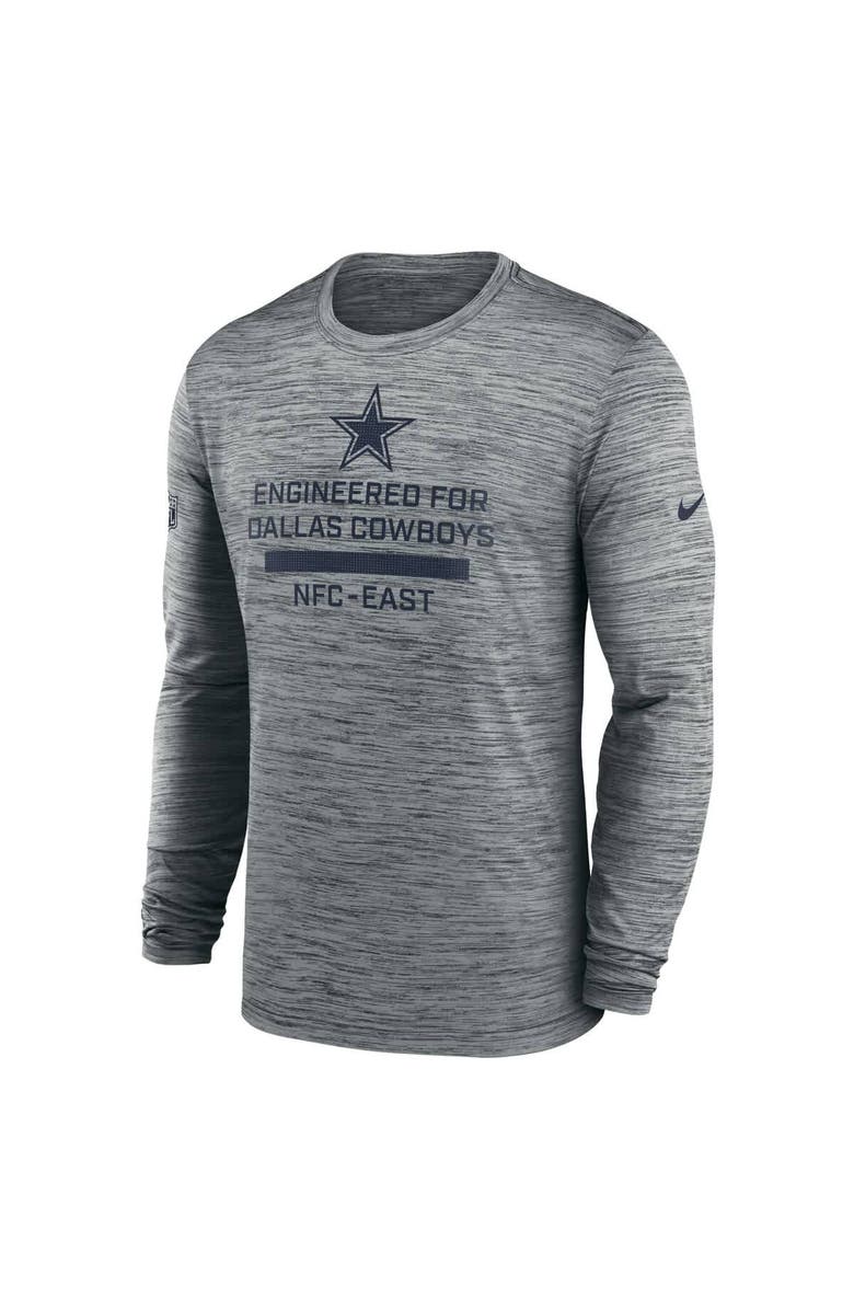 Nike Men's Nike Gray Dallas Cowboys Sideline Velocity Performance Long Sleeve T-Shirt, Alternate, color, Gray