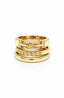Cubic Zirconia Triple Band Ring