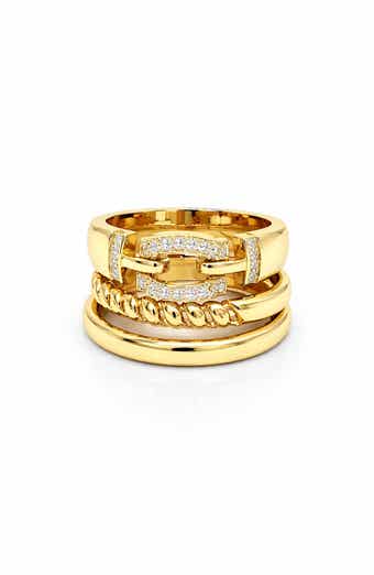 Cubic Zirconia Triple Band Ring
