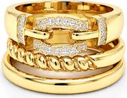 Juvell Cubic Zirconia Triple Band Ring