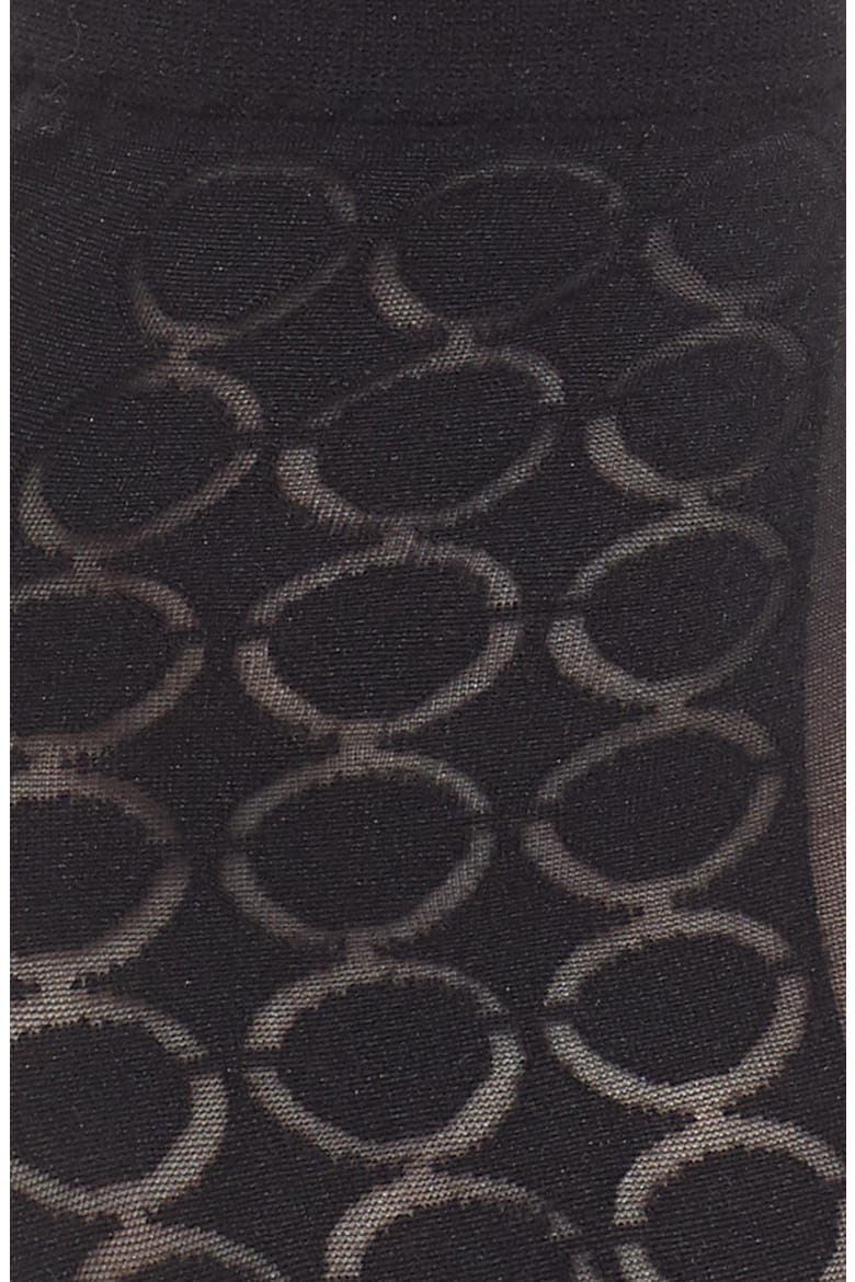 Sheer Logo Ankle Socks, Alternate, color, BLACK