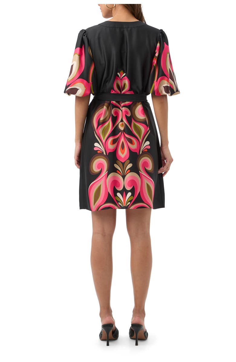 Trina Turk Certonia Border Printed Puff Sleeve Dress, Alternate, color, Multi