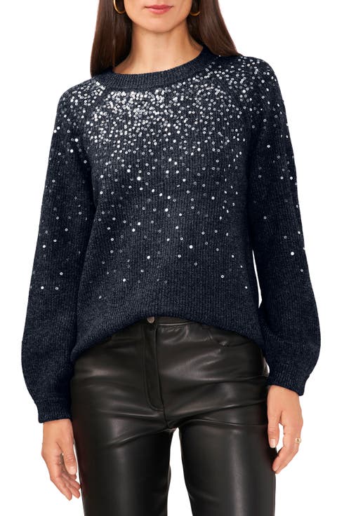 Sequin Crewneck Sweater