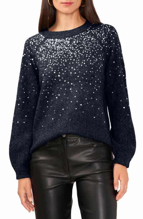 Vince Camuto Sequin Crewneck Sweater