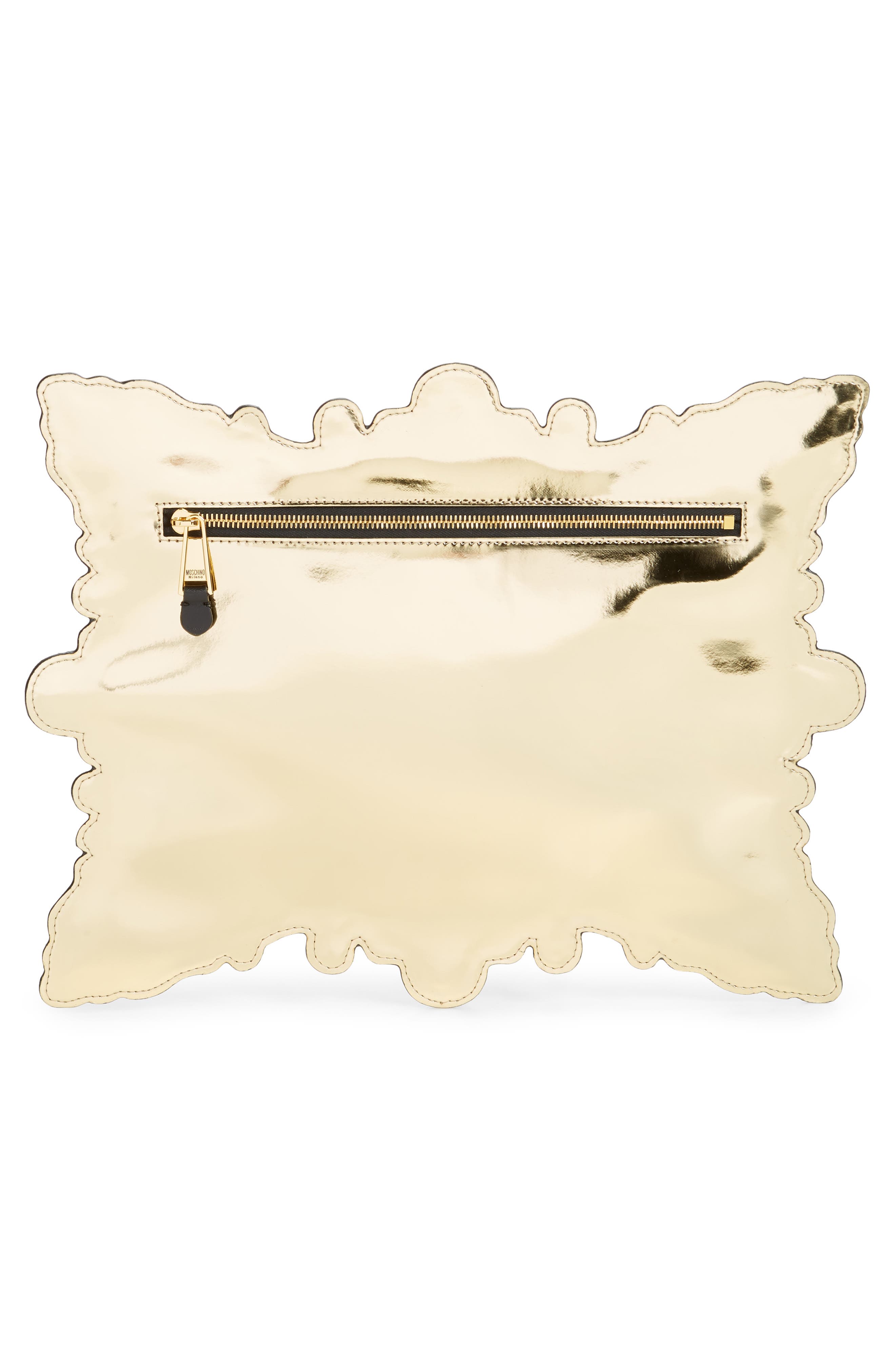 Moschino Faux Leather Frame Clutch, Alternate, color, 