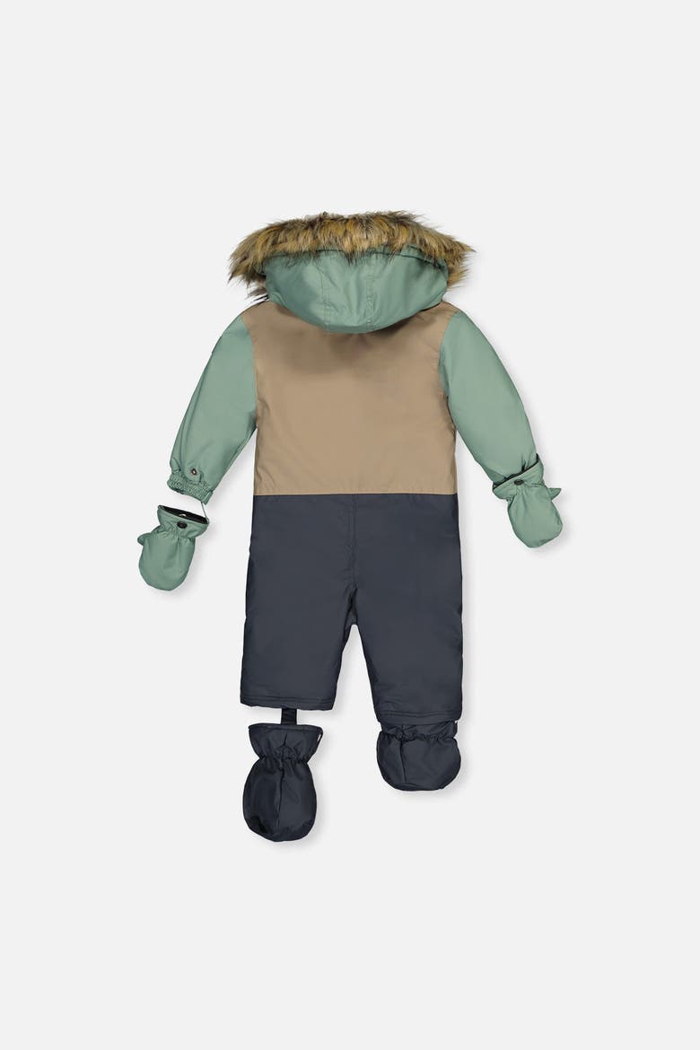 Play Car Seat Crotch Zipper Fleece Neckwarmer One Piece Snowsuit, Alternate, color, Cool Dark Grey