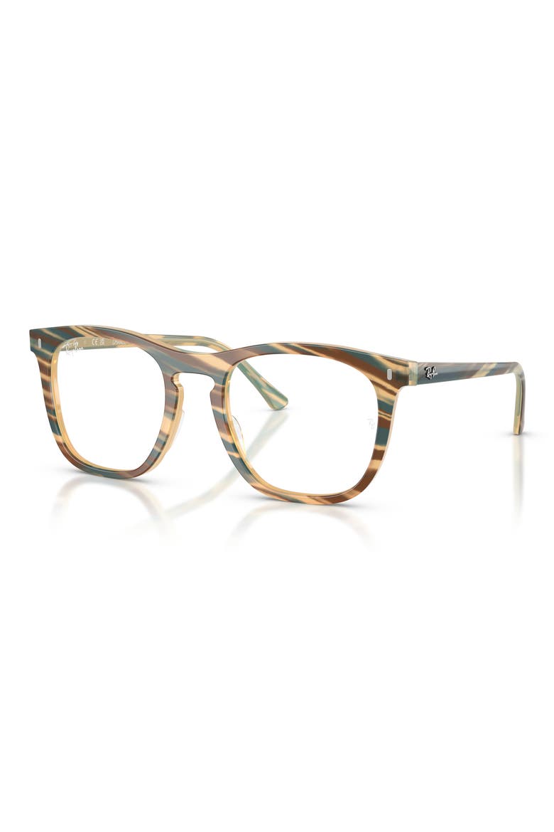 RB2210V 53mm Square Optical Glasses, Alternate, color, BROWN