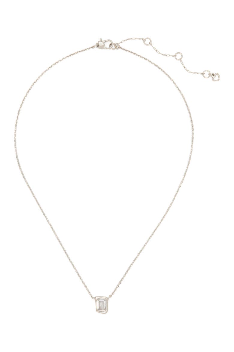 molten glass pendant necklace, Alternate, color, CLEAR/ SILVER