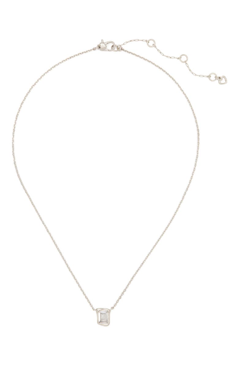 Kate Spade New York molten glass pendant necklace, Alternate, color, Clear/ Silver