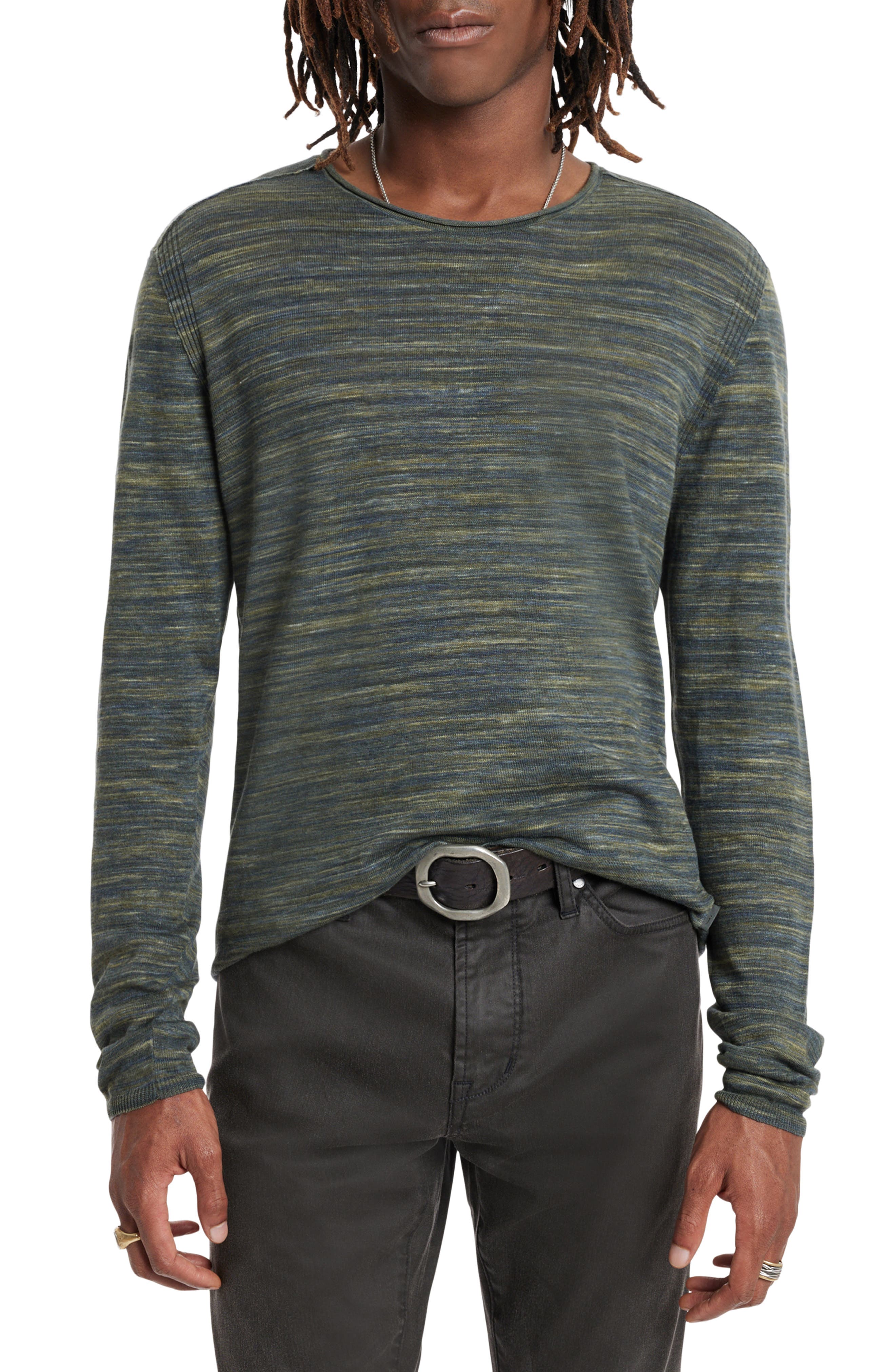 Omar Space Dye Linen Blend Crewneck Sweater