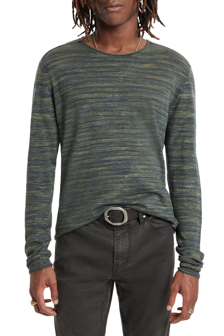 Omar Space Dye Linen Blend Crewneck Sweater, Main, color, TEAKWOOD
