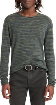 John Varvatos Omar Space Dye Linen Blend Crewneck Sweater