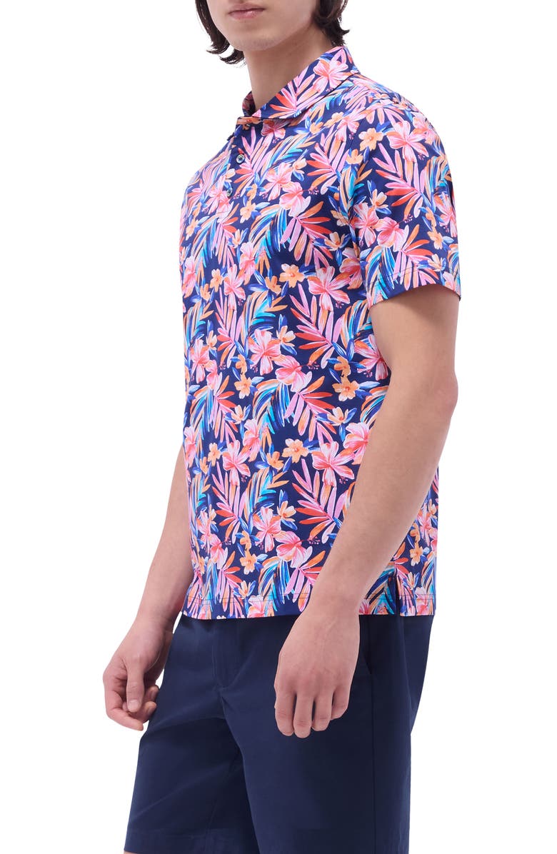 Bugatchi Hendrix Digital Floral Print Pima Cotton Polo, Alternate, color, 
