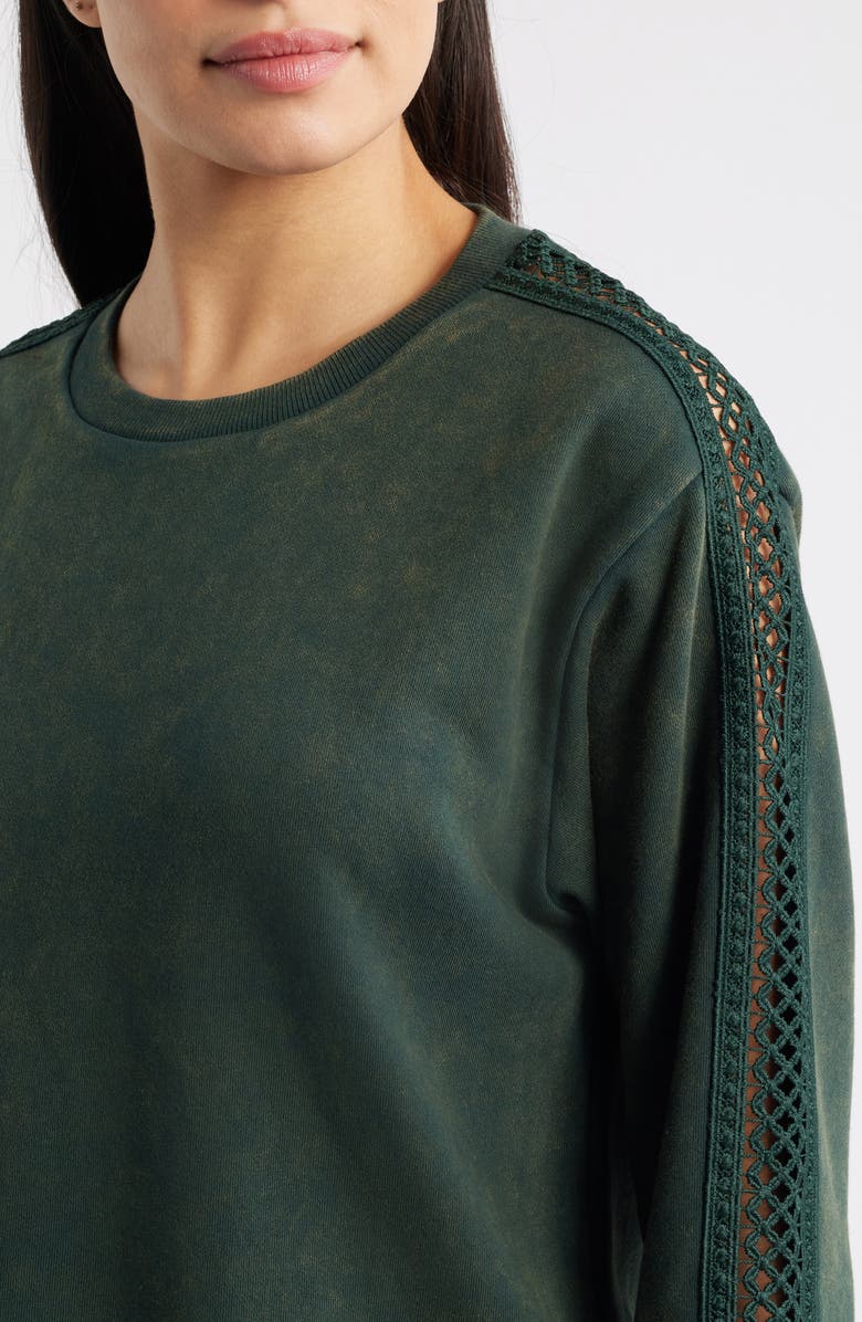 CITY BLUES Detailed Sleeve Sweatshirt, Alternate, color, Spruce