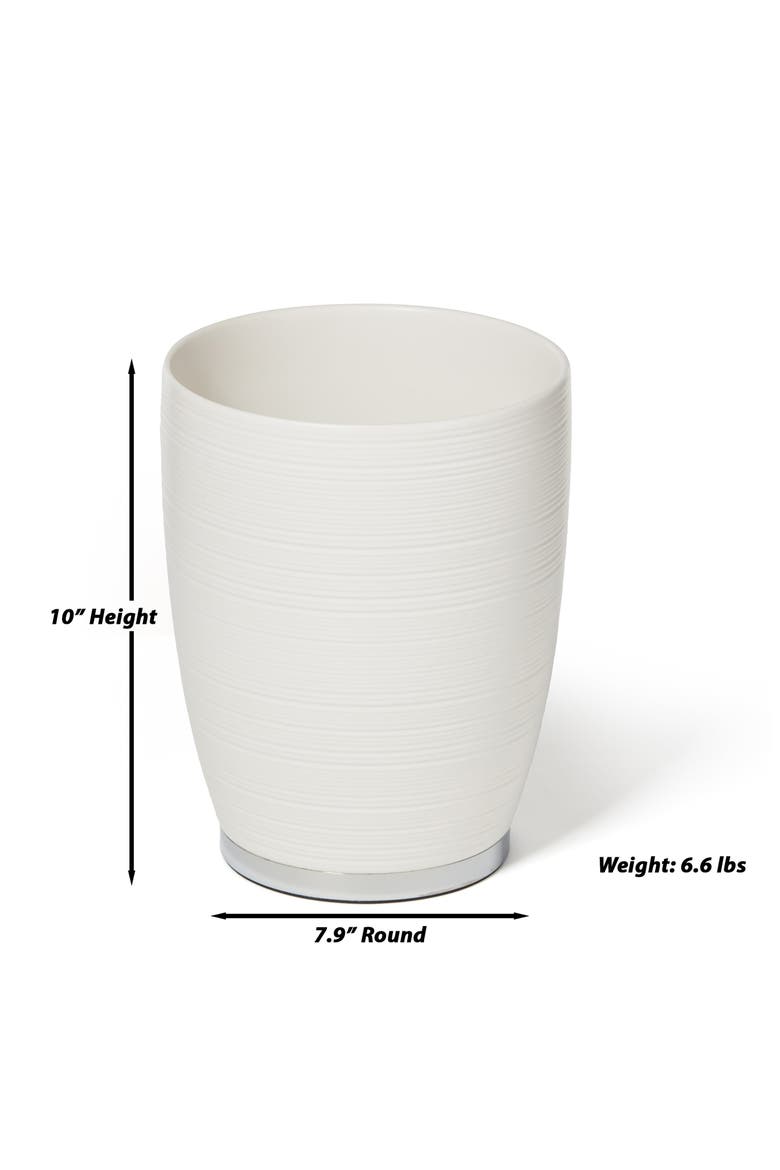 Dubai Ceramic Wastebasket, Alternate, color, WHITE