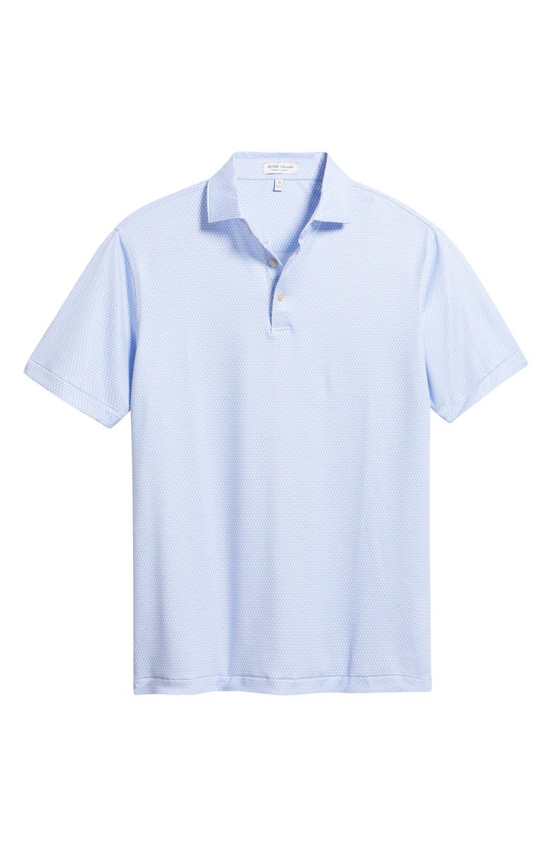 Peter Millar Geo Skull Print Performance Jersey Polo, Alternate, color, White