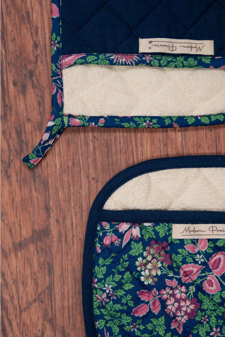 Prairie Essentials Pocket Potholders in Navy, Set of 2, Alternate, color, Navy