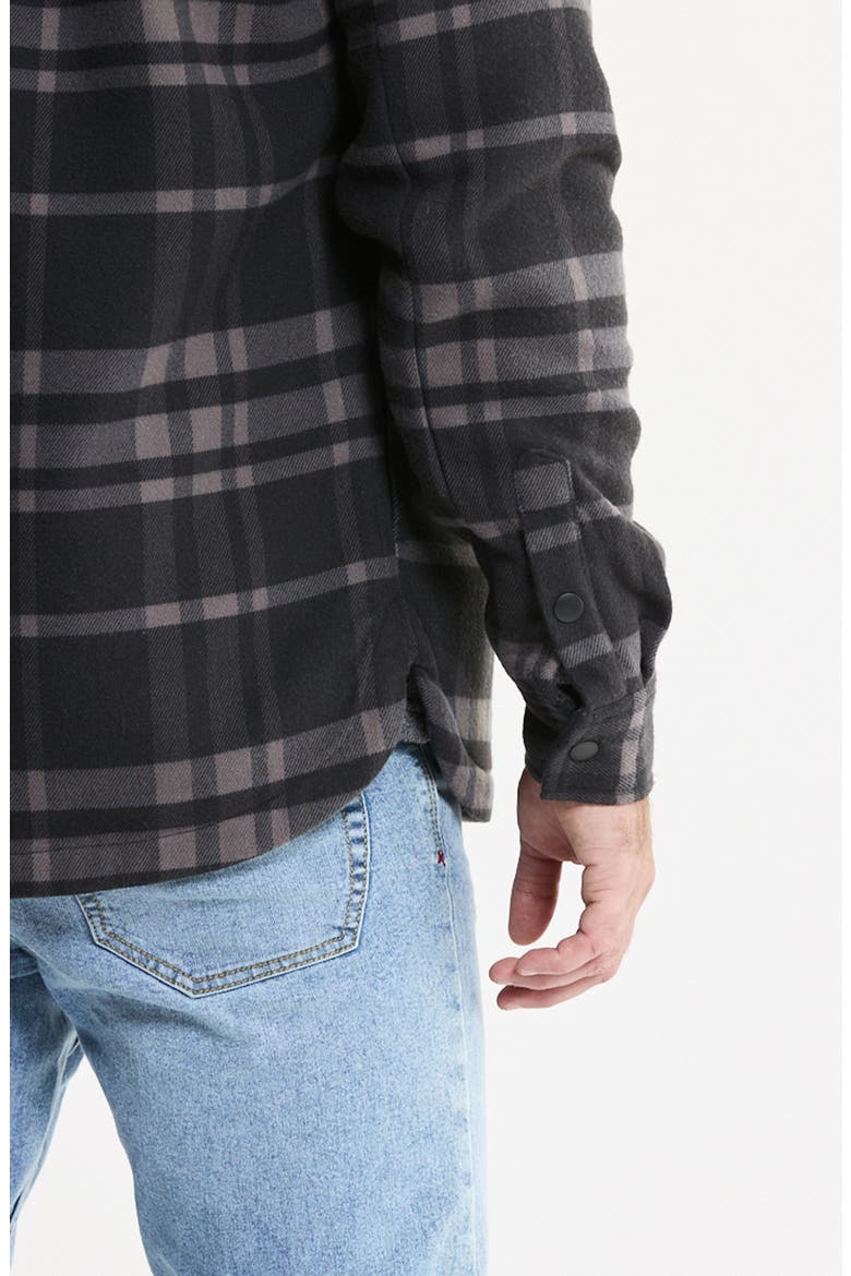 Doubleface Fleece Shirt Jacket, Alternate, color, CHARCOAL SHADOW PLAID