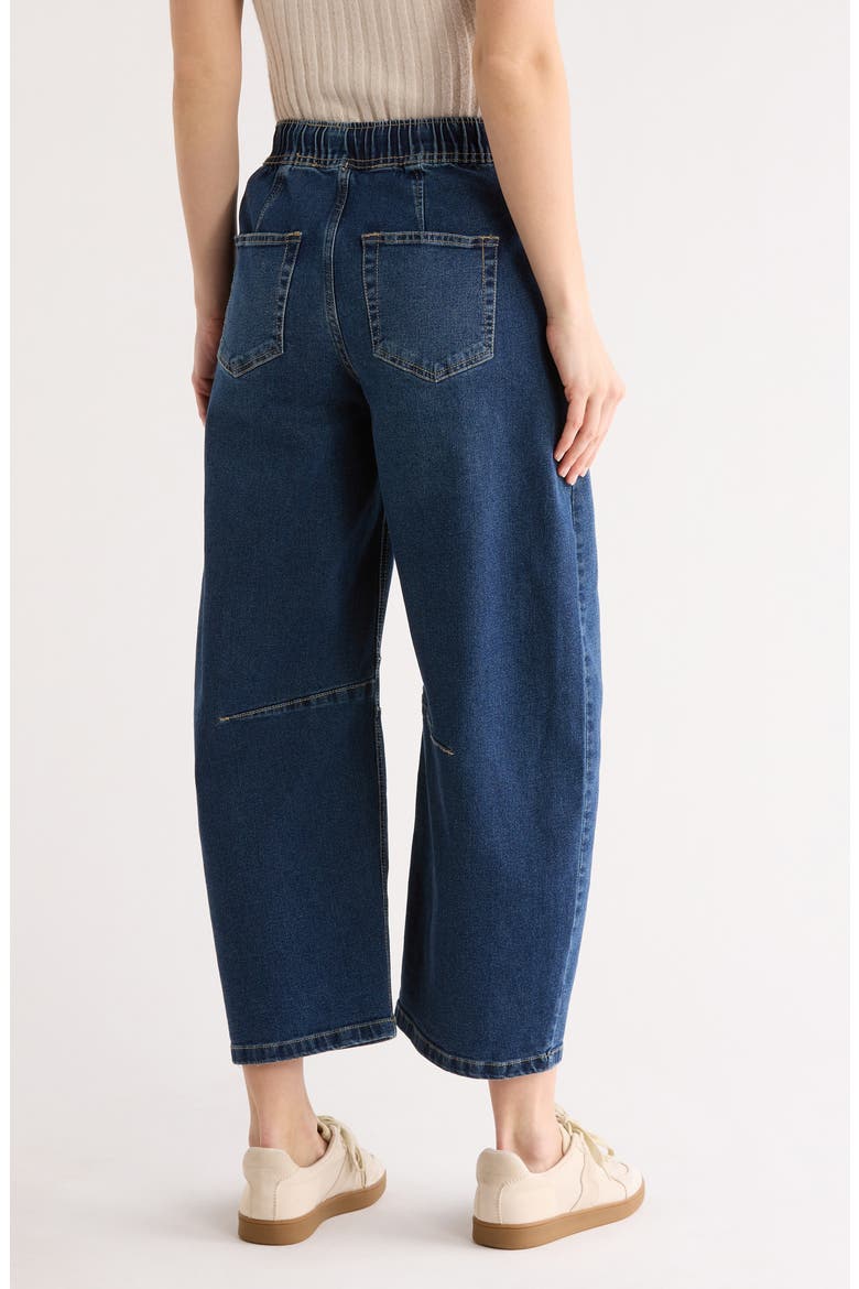 Drawstring Barrel Leg Jeans, Alternate, color, MEDIUM WASH