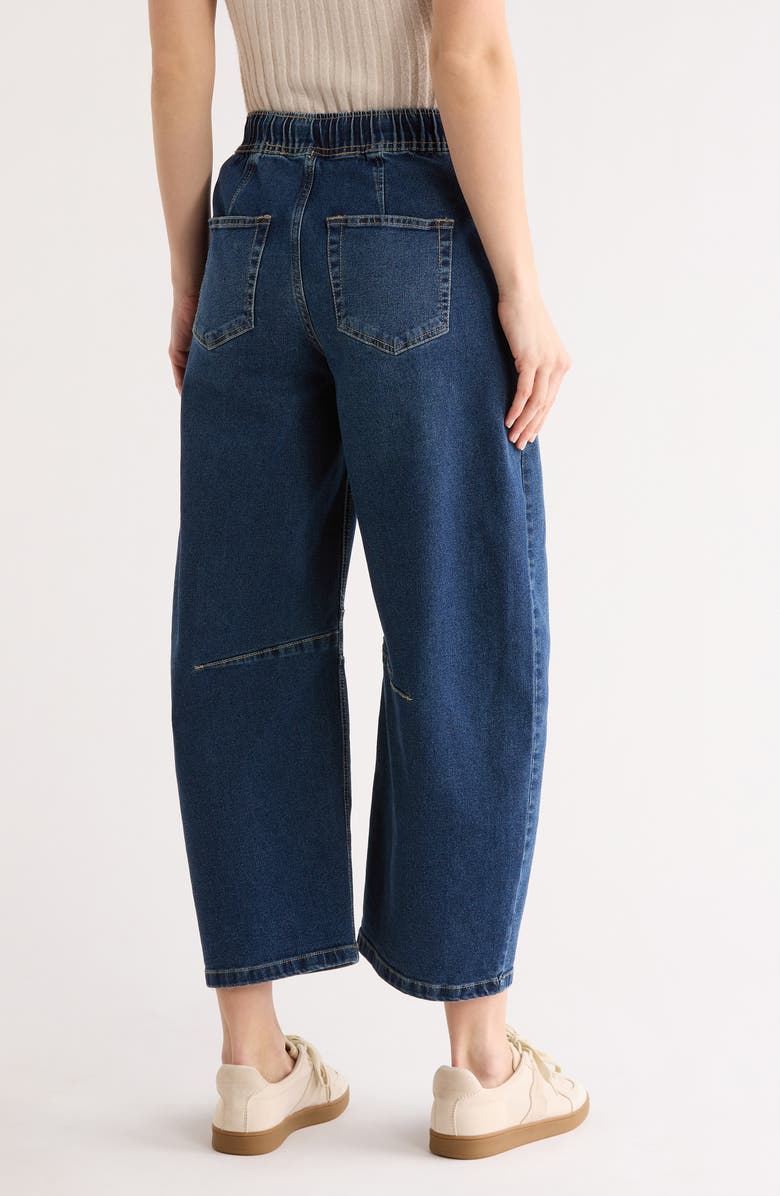 Vigoss Drawstring Barrel Leg Jeans, Alternate, color, Medium Wash