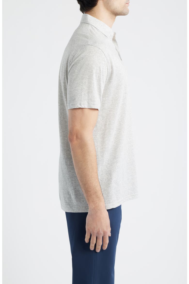Sanibel Linen & Cotton Polo, Alternate, color, GALE GREY