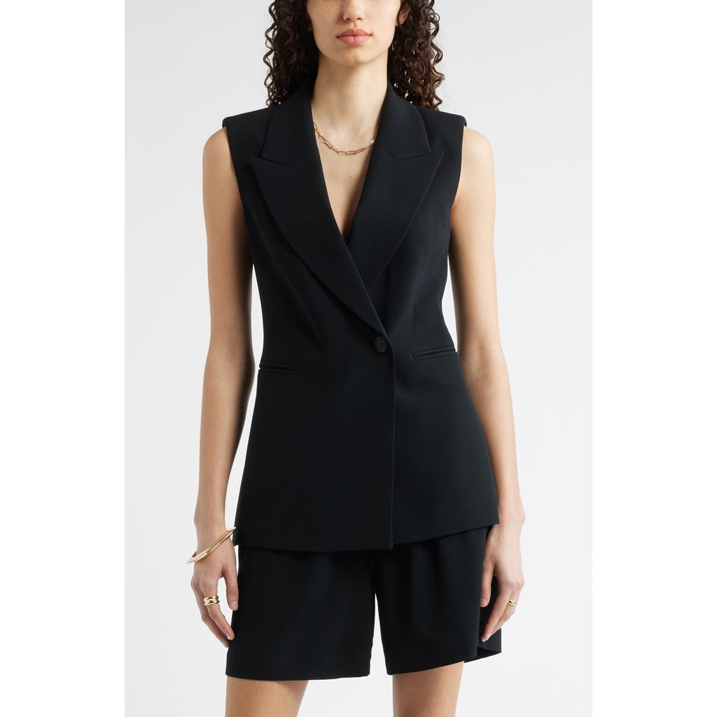 Nordstrom Sleeveless Crepe Blazer in Black at Nordstrom, Size X-Small