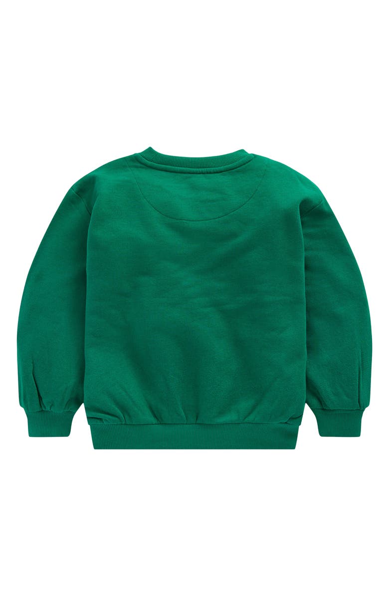 Boden Kids' Lightning Bolt Cotton Graphic Sweatshirt, Alternate, color, Jewel Green Lightening