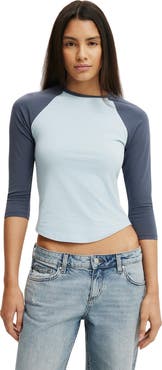 Cotton On Women's 90S Baby Raglan 3/4 Tee