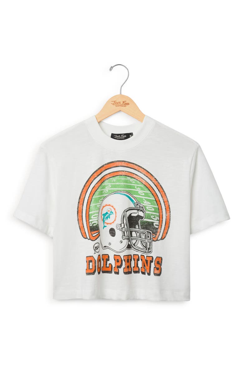 Miami Dolphins Graphic Cropped T-Shirt, Main, color, VINTAGE WHITE