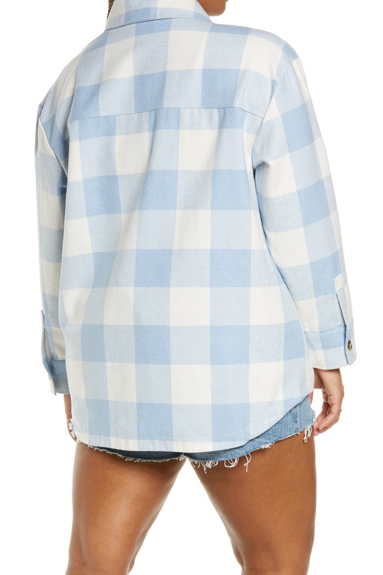 Women's Plaid Shirt Jacket, Alternate, color, BLUE CASHMERE BUFFALO CHECK