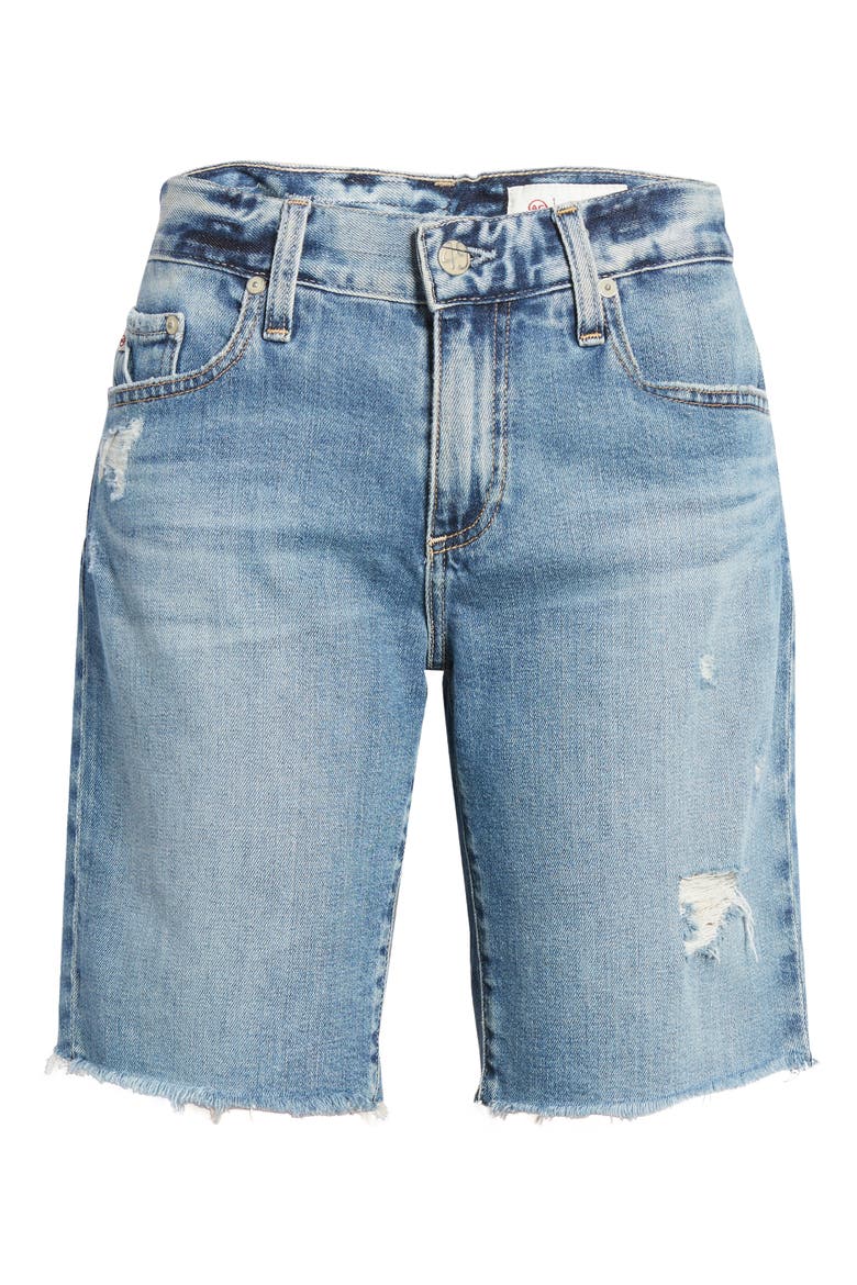 Nikki Raw Hem Denim Bermuda Shorts, Alternate, color, 16 YEARS SHOTGUN