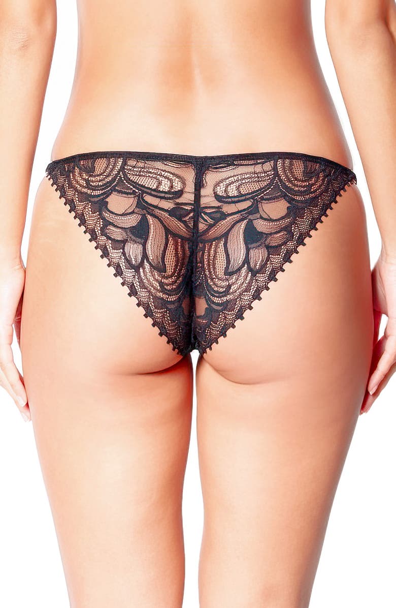 Huit Nuit Folles Lace Bikini Briefs, Alternate, color, Black