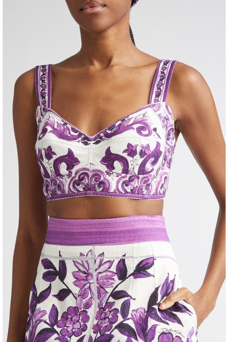 Majolica Print Bustier Top, Main, color, IP3TN MIX MAIOLICA VIOLA