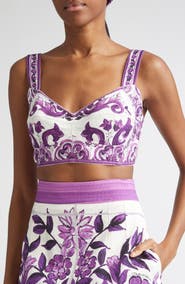 Dolce&Gabbana Majolica Print Bustier Top