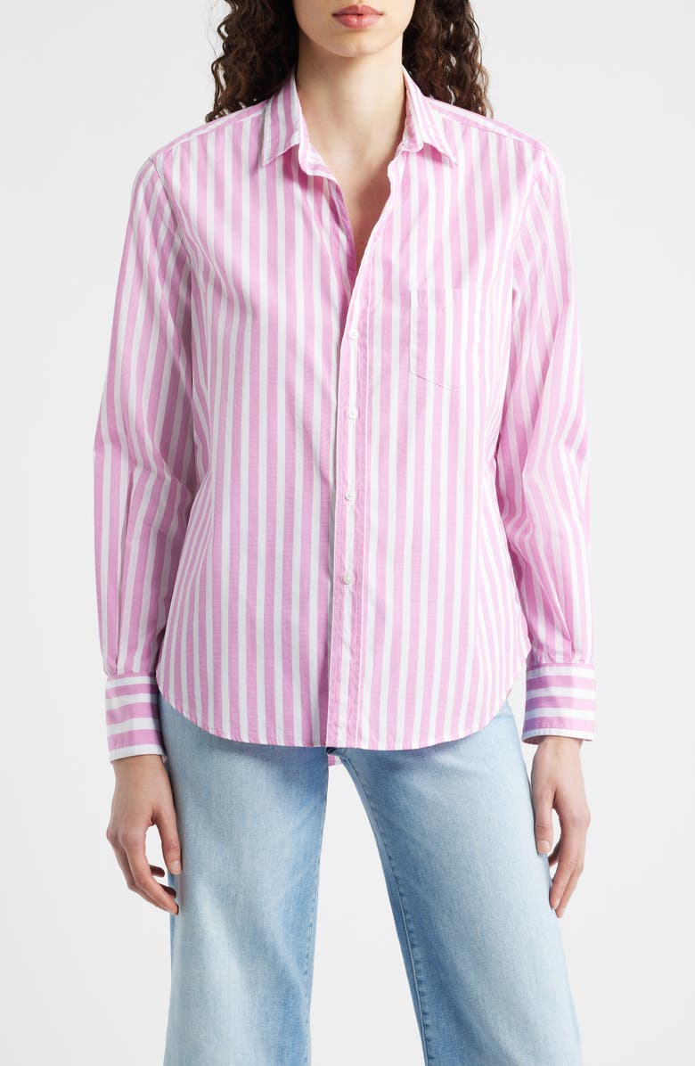 Frank & Eileen Eileen Relaxed Button-Up Shirt, Alternate, color, Stripe White/Pink