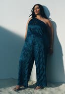 ELOQUII Crinkle Satin Wide-Leg Pant