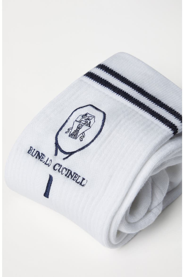 Socks with Tennis logo, Alternate, color, White