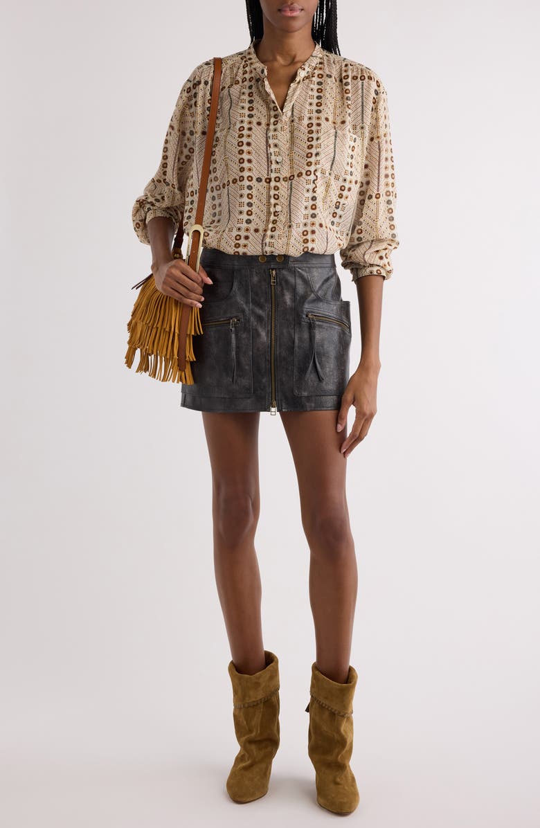 Isabel Marant Étoile Mexica Mixed Print Cotton Button-Up Shirt, Alternate, color,