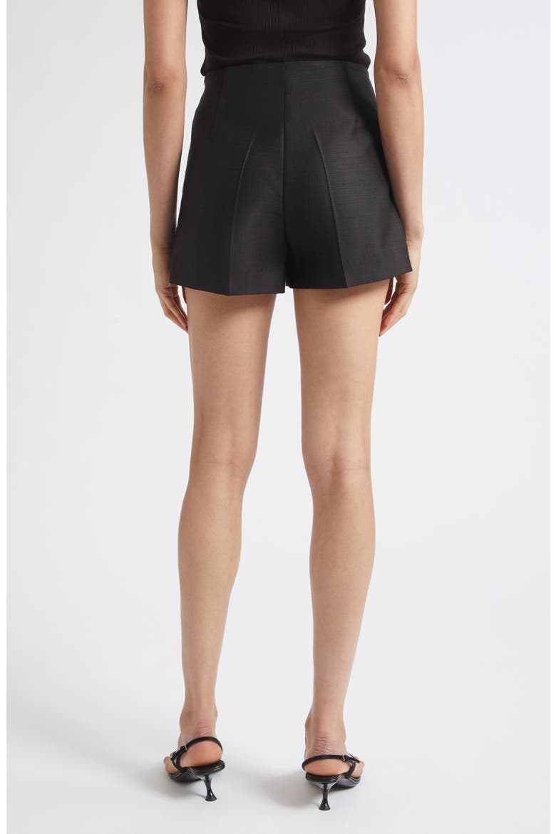Saskia Wool & Silk Shorts, Alternate, color, BLACK
