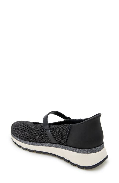 Reaction Kenneth Cole Kuerq Ez Mary Jane Sneaker In Black Knit