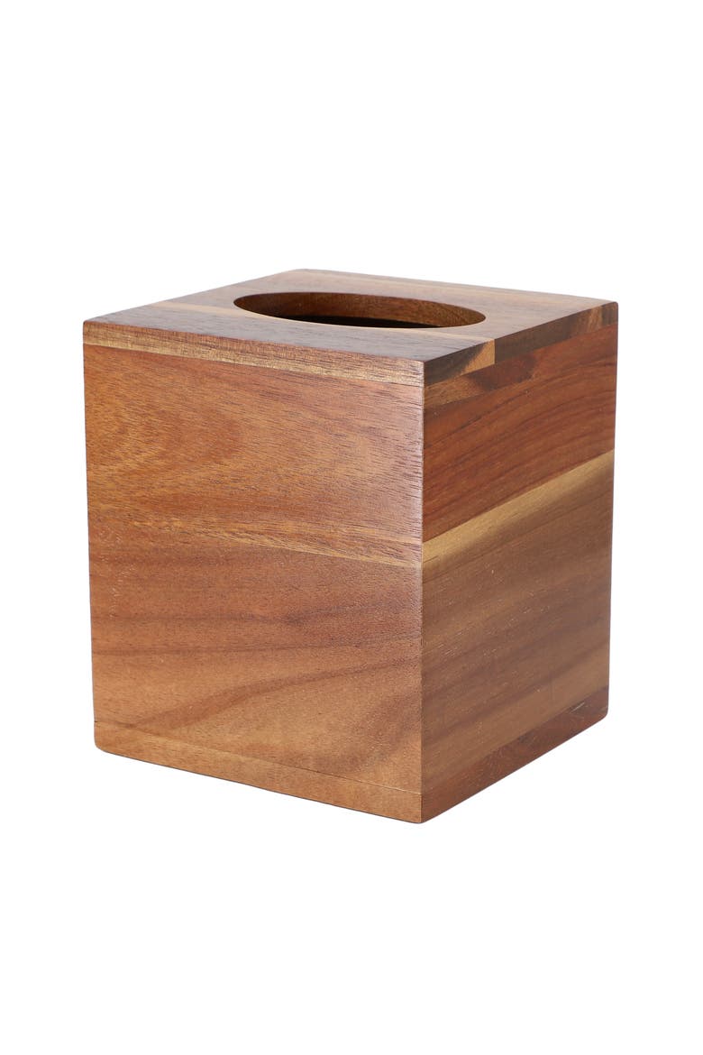 Acacia Wood Tissue Box Holder, Alternate, color, Acacia